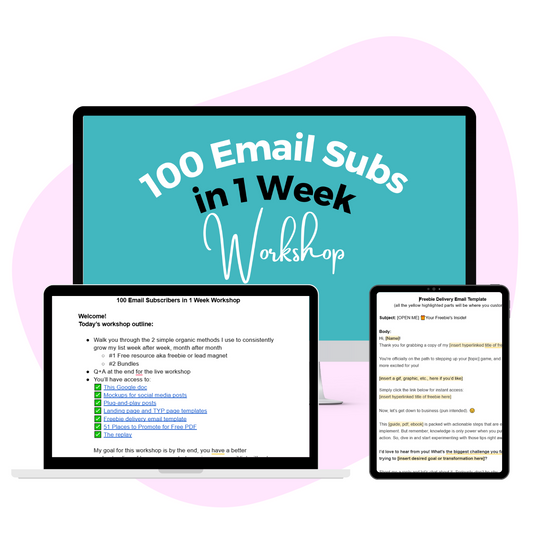 100 Email Subscribers in 1 Week Workshop